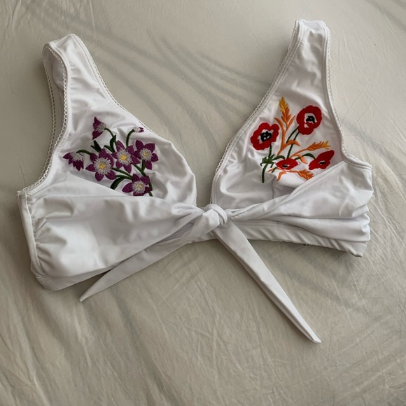 Embroidered Bikini Top | ASOS - Picture 1 of 6